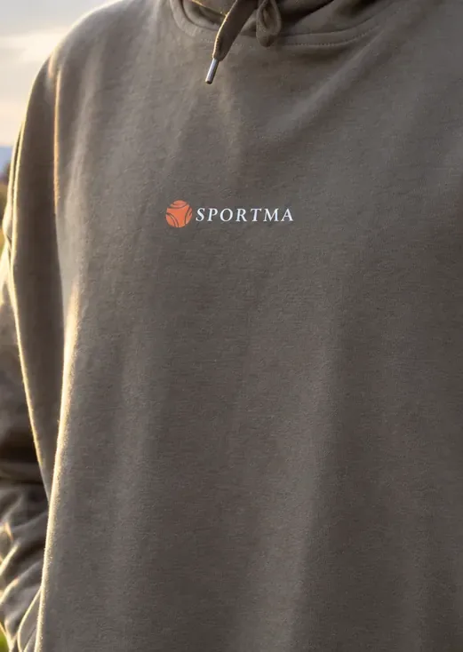 Šedá mikina s malým logem na hrudi
